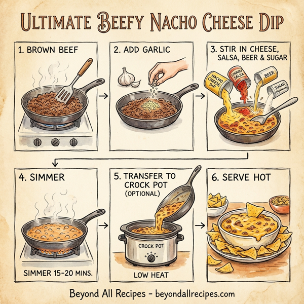 Ultimate Beefy Nacho Cheese Dip instructions