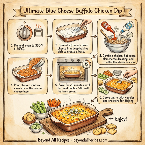 Ultimate Blue Cheese Buffalo Chicken Dip instructions