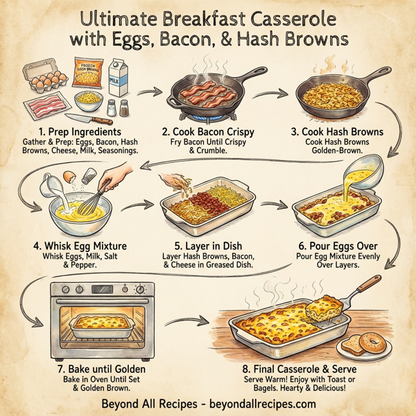 Ultimate Breakfast Casserole with Eggs, Bacon, and Hash Browns instructions