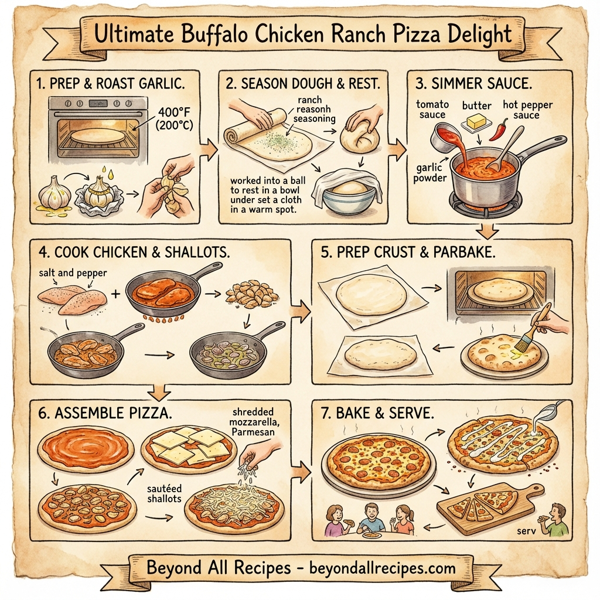 Ultimate Buffalo Chicken Ranch Pizza Delight instructions