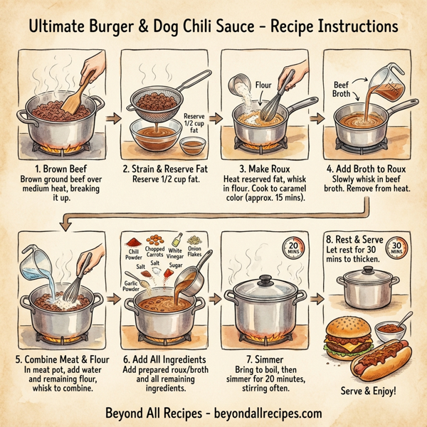 Ultimate Burger & Dog Chili Sauce instructions