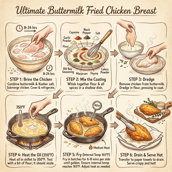 Ultimate Buttermilk Fried Chicken Breast instructions