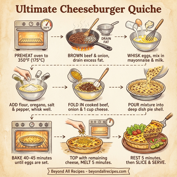Ultimate Cheeseburger Quiche instructions