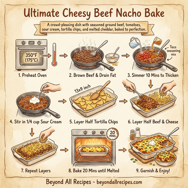Ultimate Cheesy Beef Nacho Bake instructions