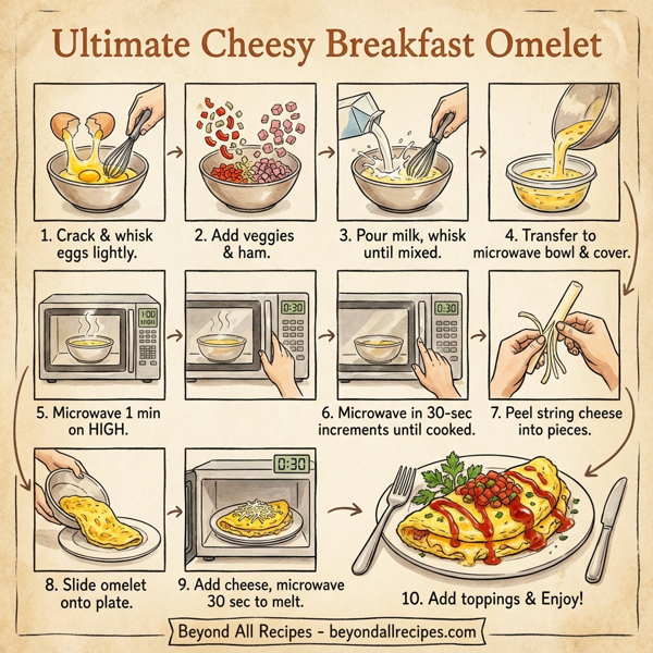 Ultimate Cheesy Breakfast Omelet instructions