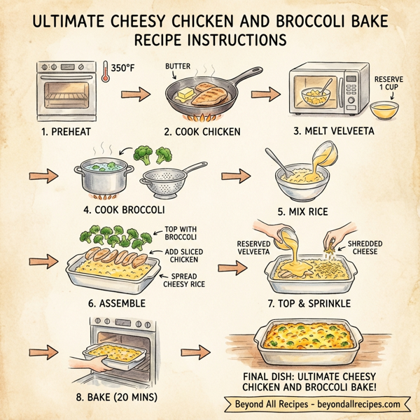 Ultimate Cheesy Chicken and Broccoli Bake instructions