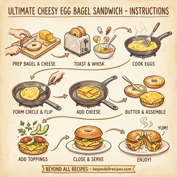 Ultimate Cheesy Egg Bagel Sandwich instructions