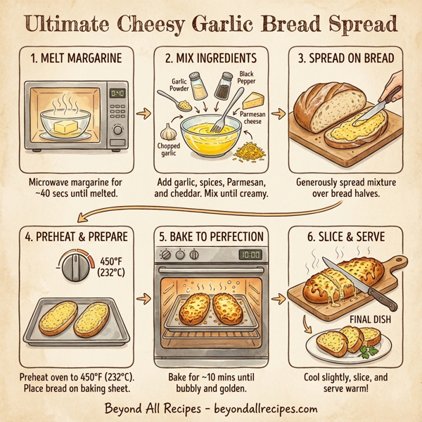 Ultimate Cheesy Garlic Bread Spread instructions