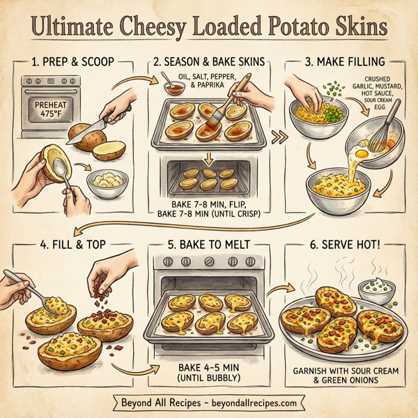Ultimate Cheesy Loaded Potato Skins instructions