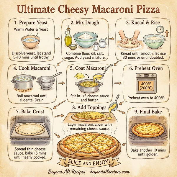 Ultimate Cheesy Macaroni Pizza instructions