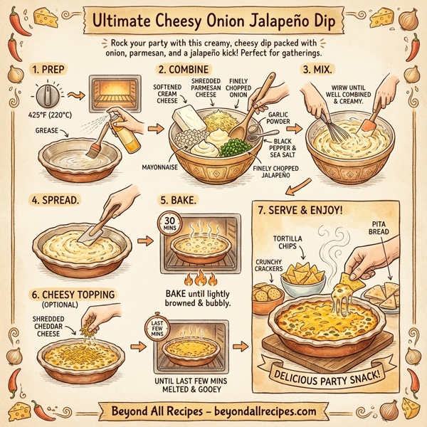 Ultimate Cheesy Onion Jalapeño Dip instructions