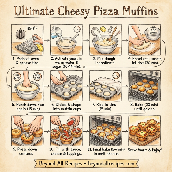 Ultimate Cheesy Pizza Muffins instructions