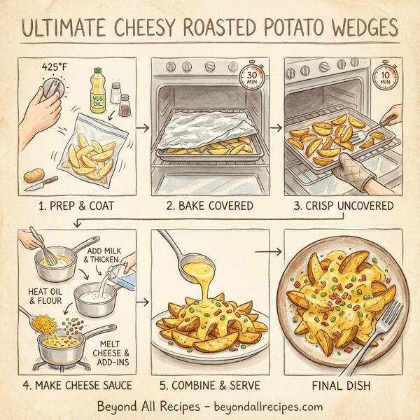 Ultimate Cheesy Roasted Potato Wedges instructions