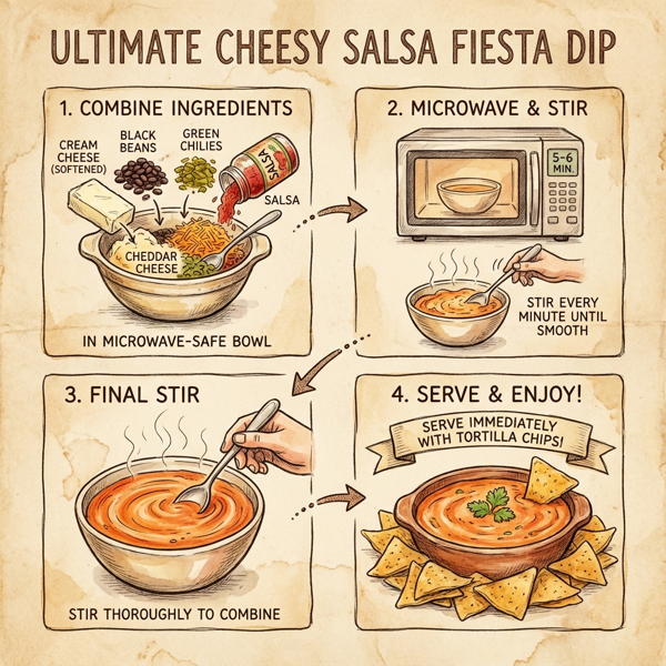 Ultimate Cheesy Salsa Fiesta Dip instructions