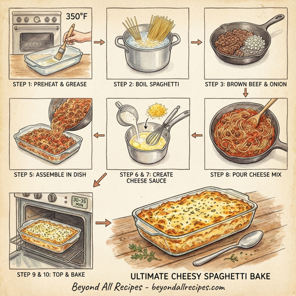 Ultimate Cheesy Spaghetti Bake instructions