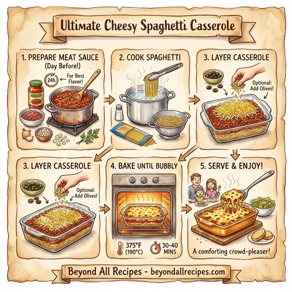Ultimate Cheesy Spaghetti Casserole instructions
