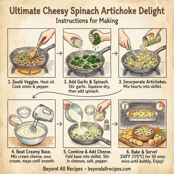 Ultimate Cheesy Spinach Artichoke Delight instructions