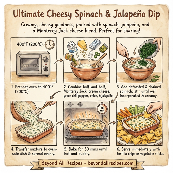 Ultimate Cheesy Spinach & Jalapeño Dip instructions