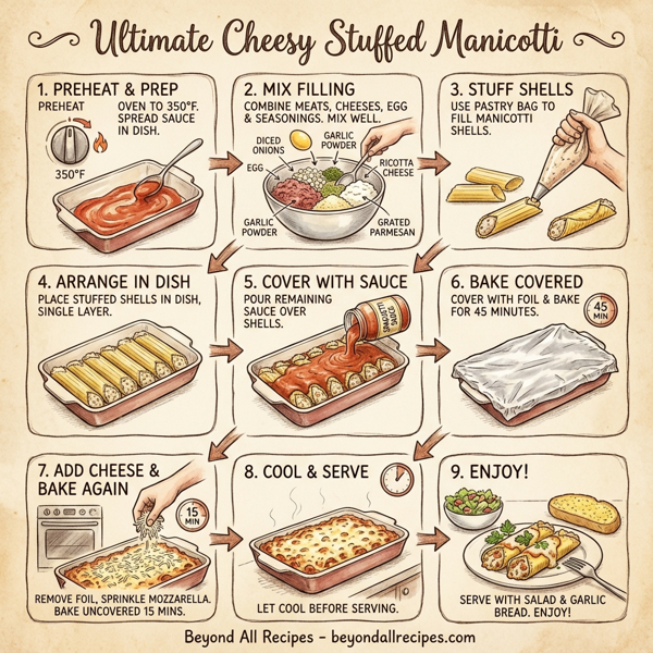 Ultimate Cheesy Stuffed Manicotti instructions