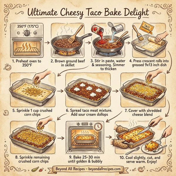 Ultimate Cheesy Taco Bake Delight instructions