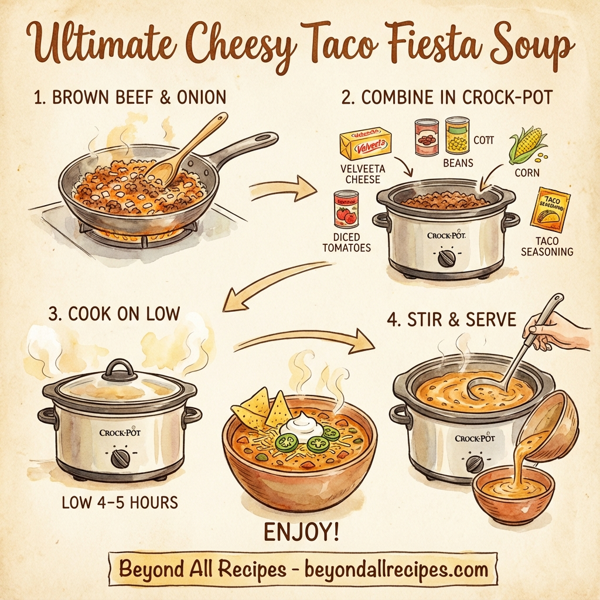 Ultimate Cheesy Taco Fiesta Soup instructions