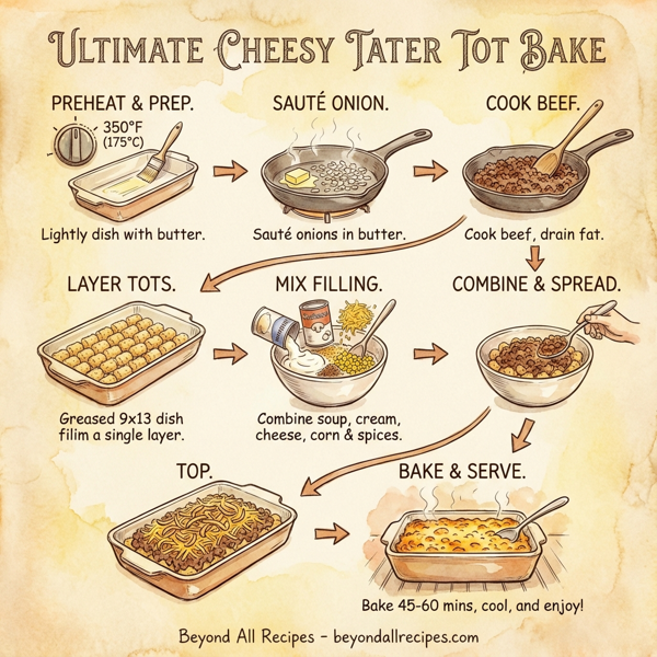 Ultimate Cheesy Tater Tot Bake instructions