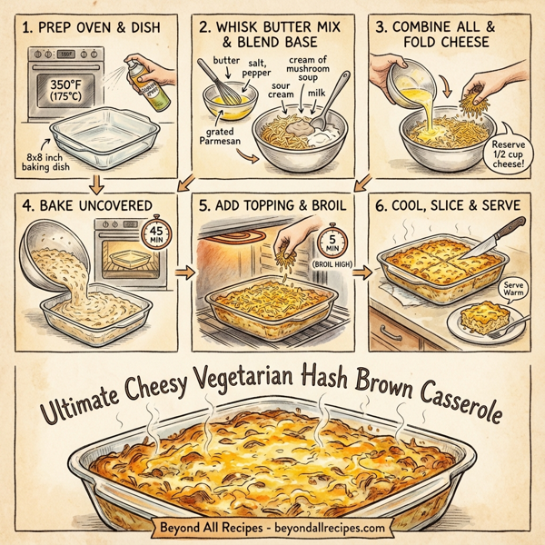 Ultimate Cheesy Vegetarian Hash Brown Casserole instructions
