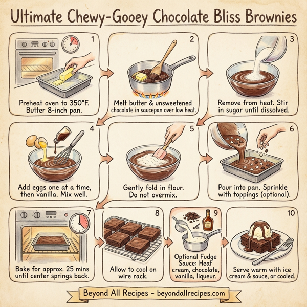 Ultimate Chewy-Gooey Chocolate Bliss Brownies instructions
