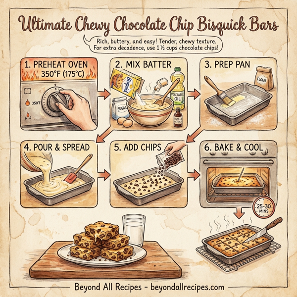 Ultimate Chewy Chocolate Chip Bisquick Bars instructions