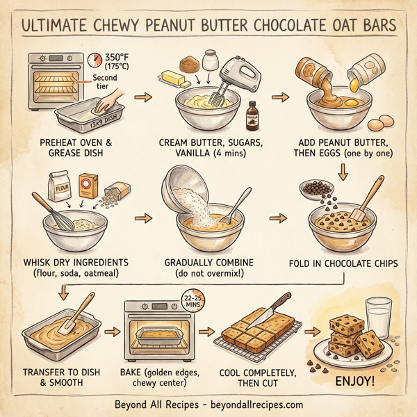 Ultimate Chewy Peanut Butter Chocolate Oat Bars instructions