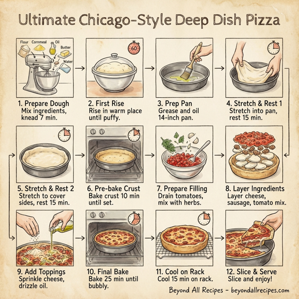 Ultimate Chicago-Style Deep Dish Pizza instructions