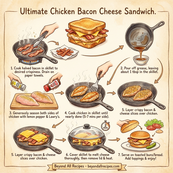 Ultimate Chicken Bacon Cheese Sandwich instructions