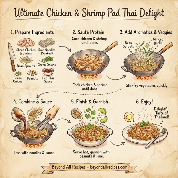 Ultimate Chicken & Shrimp Pad Thai Delight instructions