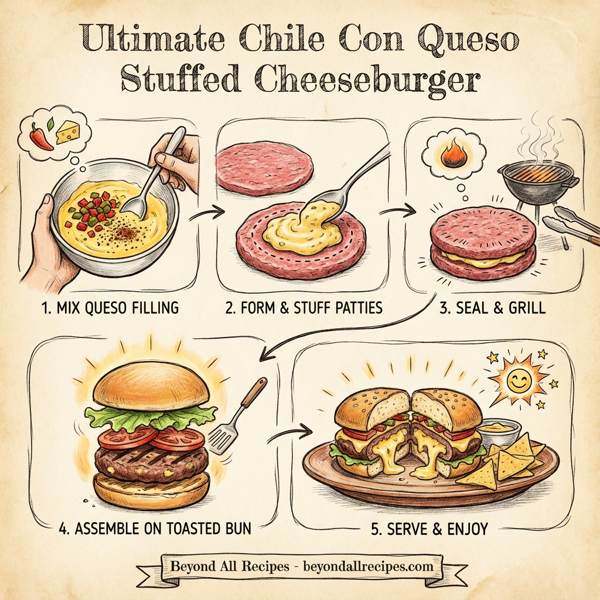 Ultimate Chile Con Queso Stuffed Cheeseburger instructions