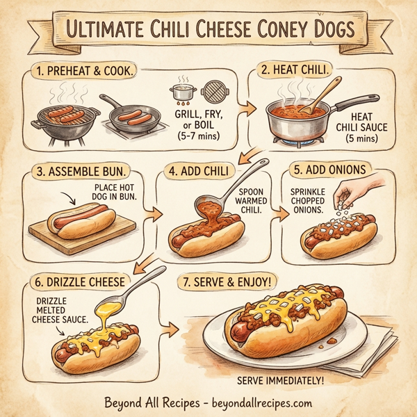 Ultimate Chili Cheese Coney Dogs instructions
