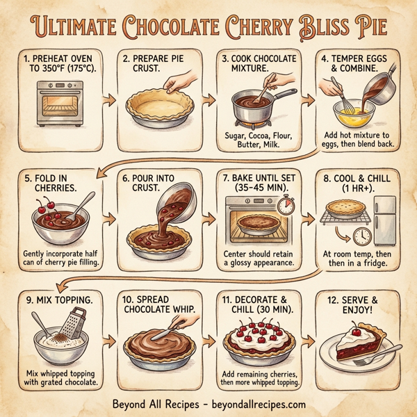 Ultimate Chocolate Cherry Bliss Pie instructions