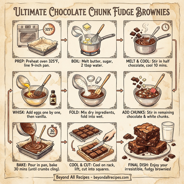 Ultimate Chocolate Chunk Fudge Brownies instructions