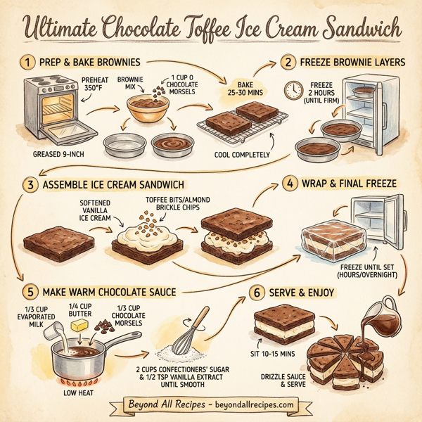 Ultimate Chocolate Toffee Ice Cream Sandwich instructions
