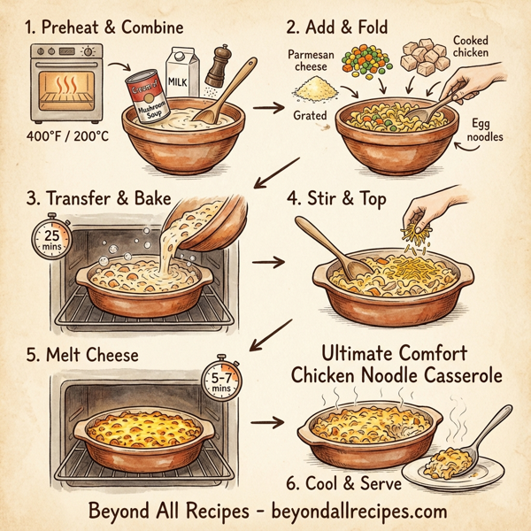 Ultimate Comfort Chicken Noodle Casserole instructions