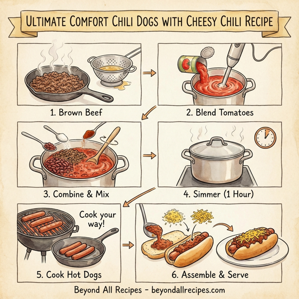 Ultimate Comfort Chili Dogs with Cheesy Chili instructions