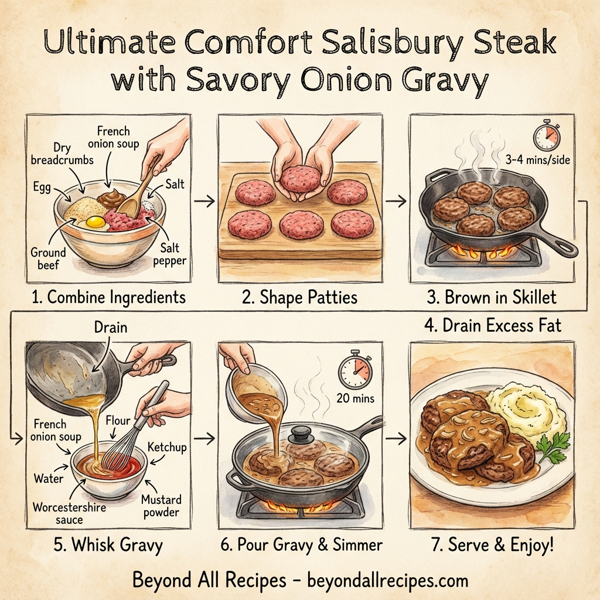 Ultimate Comfort Salisbury Steak with Savory Onion Gravy instructions