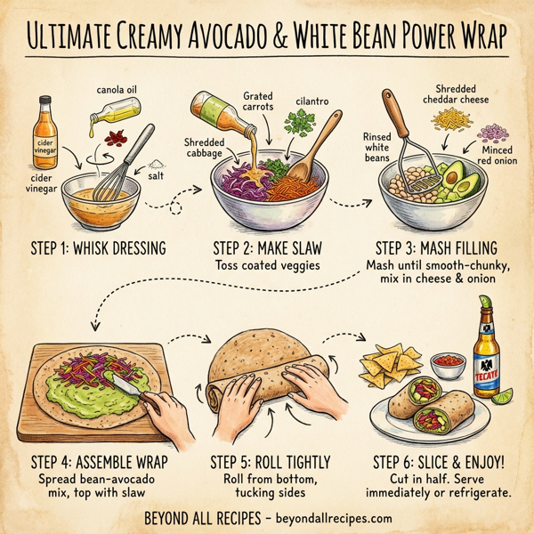 Ultimate Creamy Avocado & White Bean Power Wrap instructions