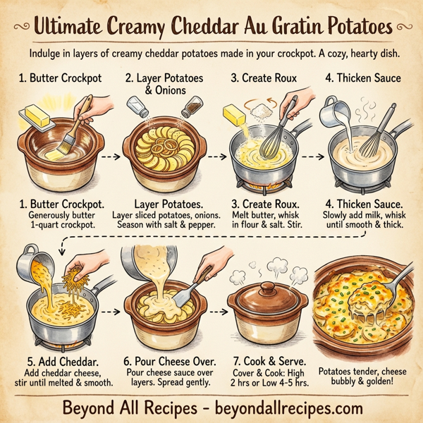 Ultimate Creamy Cheddar Au Gratin Potatoes instructions