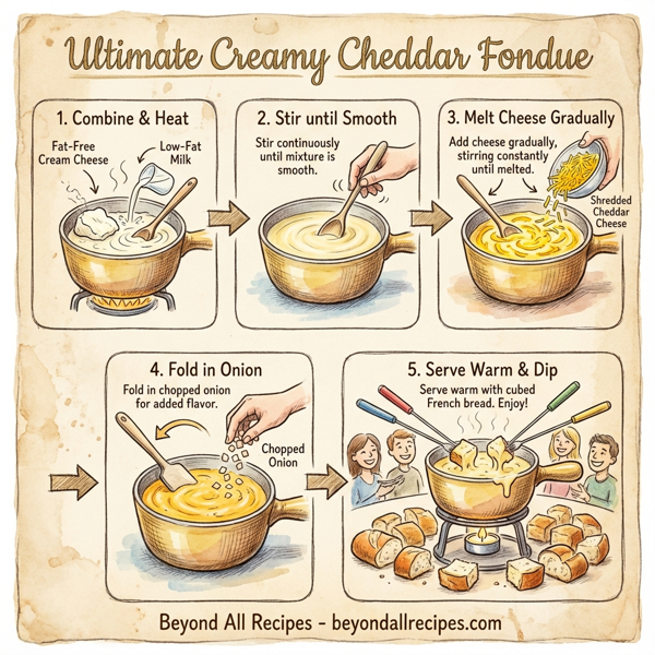 Ultimate Creamy Cheddar Fondue instructions