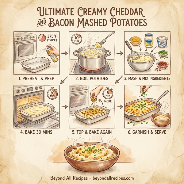 Ultimate Creamy Cheddar and Bacon Mashed Potatoes instructions