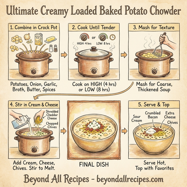 Ultimate Creamy Loaded Baked Potato Chowder instructions