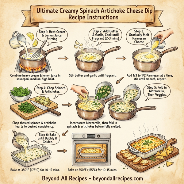 Ultimate Creamy Spinach Artichoke Cheese Dip instructions