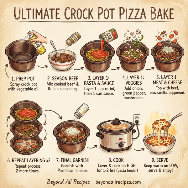 Ultimate Crock Pot Pizza Bake instructions