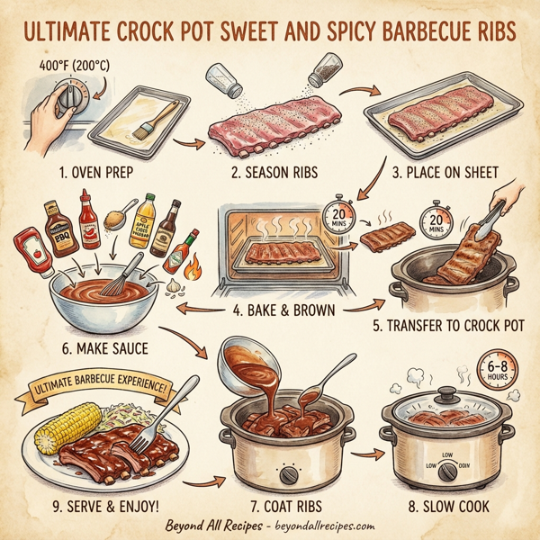 Ultimate Crock Pot Sweet and Spicy Barbecue Ribs instructions