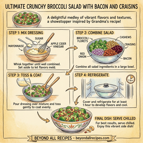 Ultimate Crunchy Broccoli Salad with Bacon and Craisins instructions